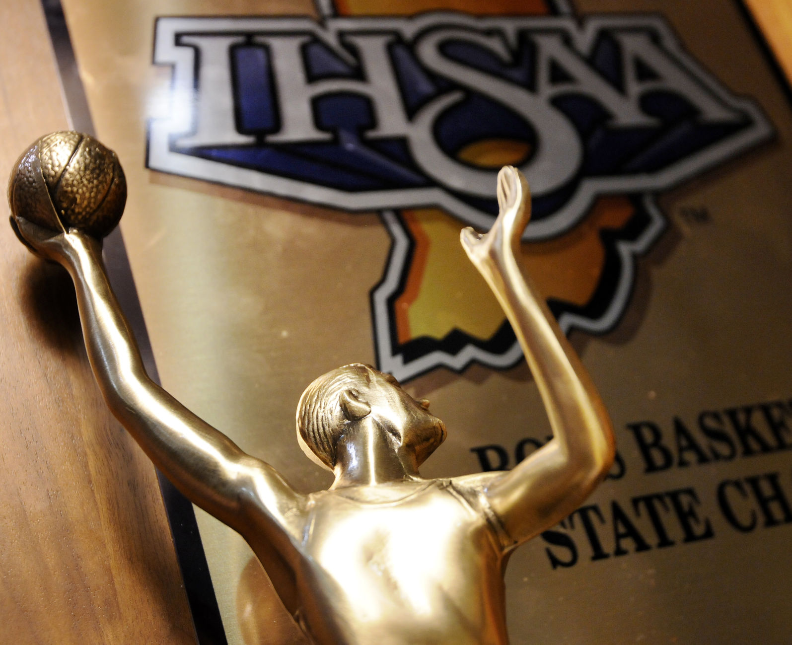 IHSAA state championship trophy